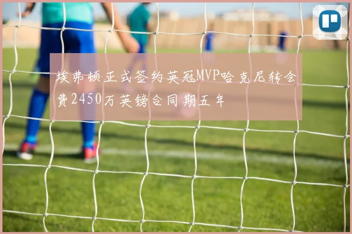 埃弗顿正式签约英冠MVP哈克尼转会费2450万英镑合同期五年